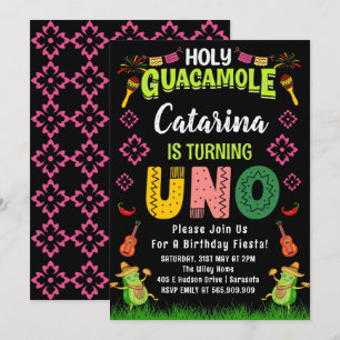 Invitation Saint Guacamole Fiesta avocado 1er anniversaire Un