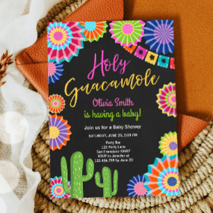 Invitation Saint Guacamole Fiesta Baby shower Mexicaine