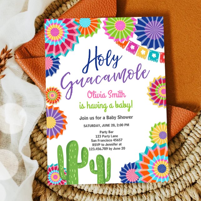 Invitation Saint Guacamole Fiesta Baby shower Mexicaine (Créateur téléchargé)