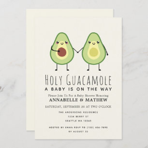 Invitation Saint Guacamole mignonne Avocado Couples bébé 
