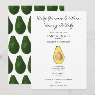 Invitation Saint Guacamole Nous avons un Baby shower