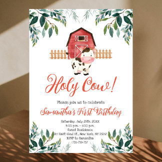 Invitation Saint Vache Je suis une fête d'anniversaire de ver