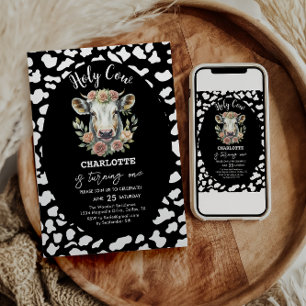 Invitation Saint Vache Je suis une vache fille 1er anniversai