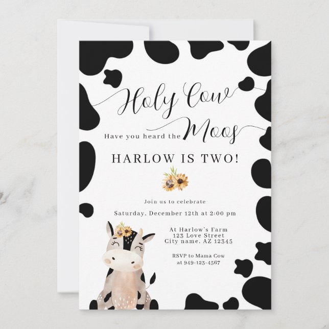 Invitation Saint-Vache Pays ferme tournesol Anniversaire (Devant)