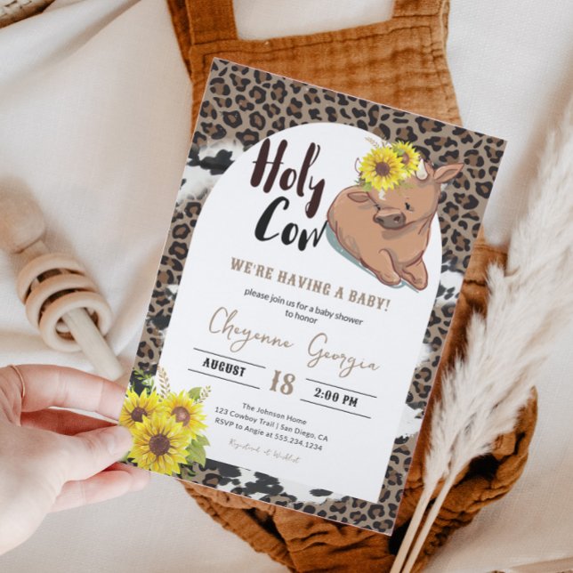 Invitation Saint-Vache Russe Baby shower Ouest de tournesol I (Créateur téléchargé)