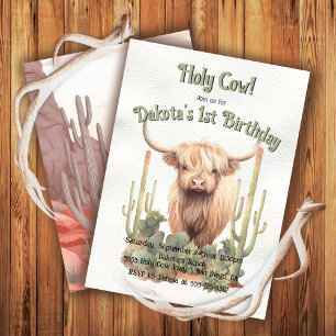 Invitation Saint-Vache Turner une vache Highland Anniversaire