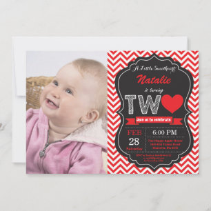 Invitation Saint-Valentin 2e Deuxième Anniversaire Petit Chér