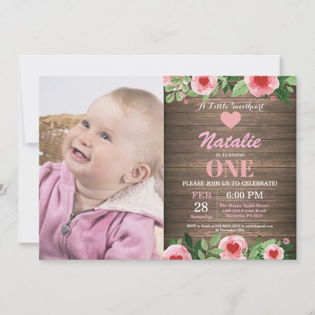 Invitation Saint Valentin Anniversaire Notre Petite Amoureuse (Devant)