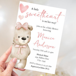 Invitation Saint Valentin Baby shower fille