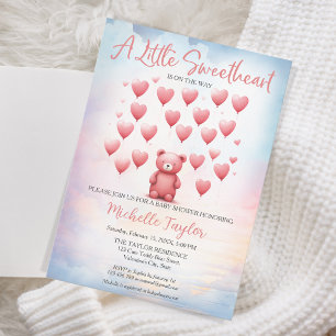 Invitation Saint Valentin baby shower mignon ours amour