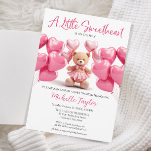 Invitation Saint Valentin baby shower mignon ours amour