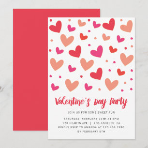 Invitation Saint-Valentin des Coeurs et Pois