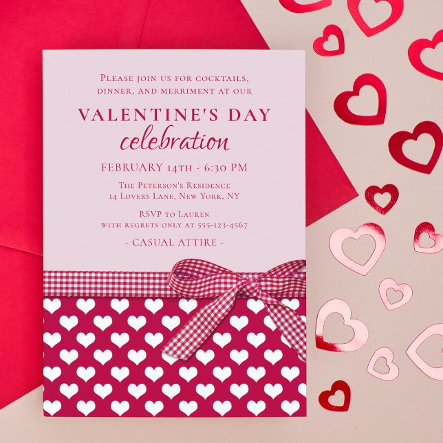 Invitation Saint Valentin Fête de l'amour Coeur Rouge (Créateur téléchargé)