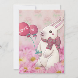 Invitation Saint Valentin : Lapin & Fleurs