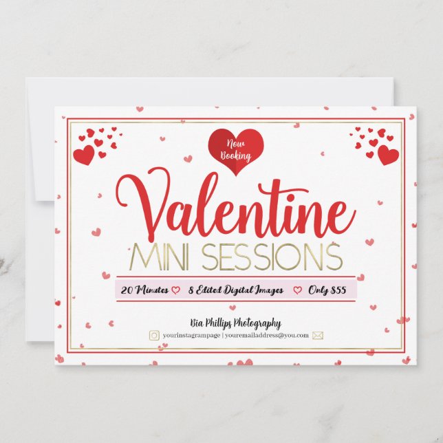 Invitation Saint Valentin Mini Sessions Photographie Minis Fl (Devant)