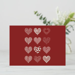 Invitation Saint-Valentin Neuf Cœurs Amour de la Saint-Valent