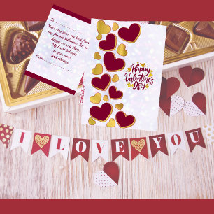 Invitation Saint-Valentin romantique   Bourgogne et coeur d'o