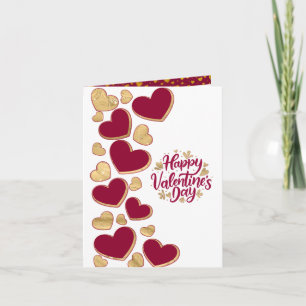 Invitation Saint-Valentin romantique   Cœur bordeaux et or