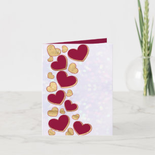 Invitation Saint-Valentin romantique Coeur Bourgogne et Or