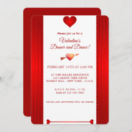 Invitation Saint Valentin Romantique Coeur Rouge