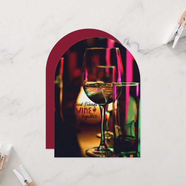 Invitation Saint Valentin Vin Charcuterie Ami Fête (Devant/Arrière en situation)