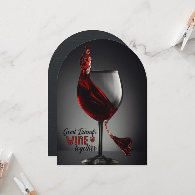 Invitation Saint Valentin Vin Charcuterie Ami Fête (Devant/Arrière en situation)