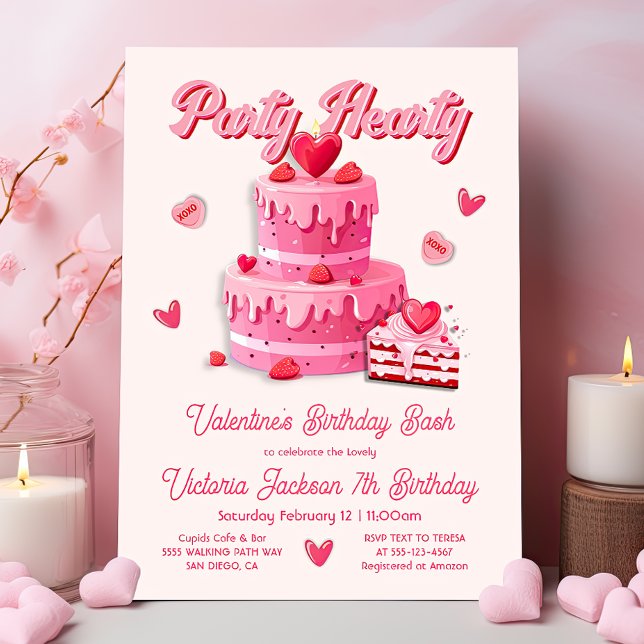 Invitation Saint Valentin's Anniversaire de fête (Créateur téléchargé)