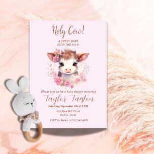 Invitation Sainte vache ! Un bébé doux est en route !