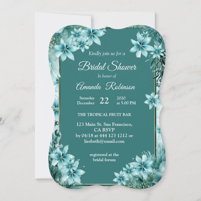 Invitation Saison festive unique de flocon de neige (Devant)