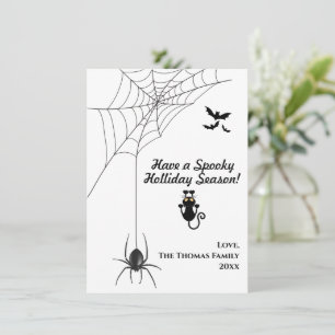 Invitation Saison Holliday d'Halloween noir et blanc moderne