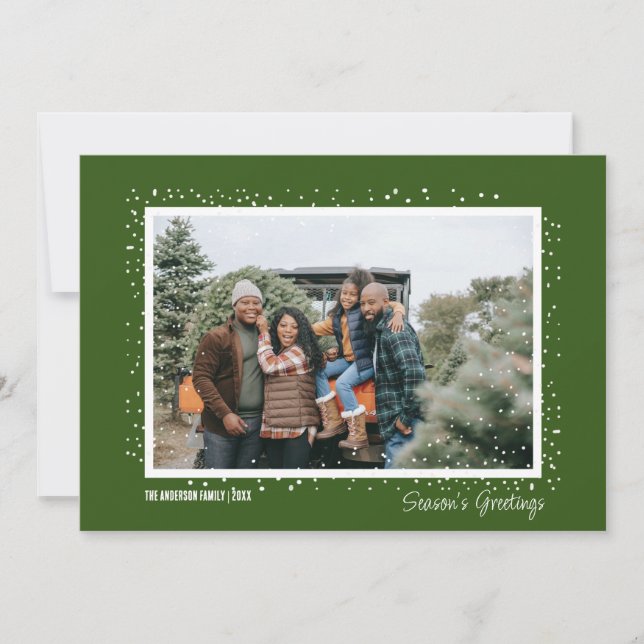 Invitation Saison neige's Greeting Family Photo Noël (Devant)