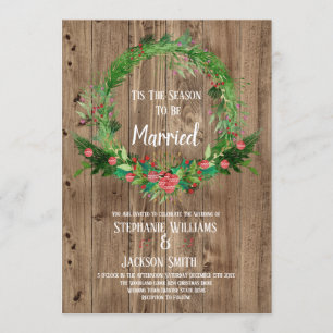 Invitation Saison Rustic Barn Wood pour être marié Mariage