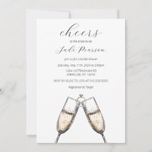 Invitation Salers Champagne Elegant Classy Fête des mariées