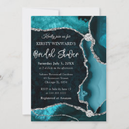 Invitation Salle de bain de mariage en agate fausse paillette