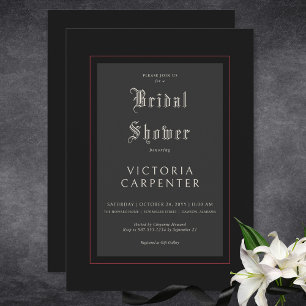 Invitation Salle de bain de mariage gothique minimal noir et