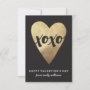Invitation Salle de classe XOXO en or Valentine - Noir