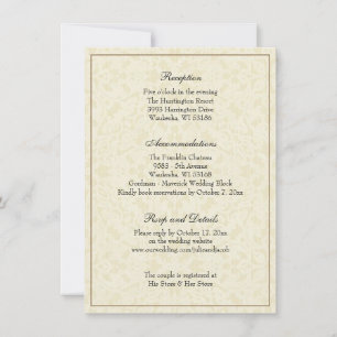 Invitation Salle De Réception De Mariage Classique Simple Et
