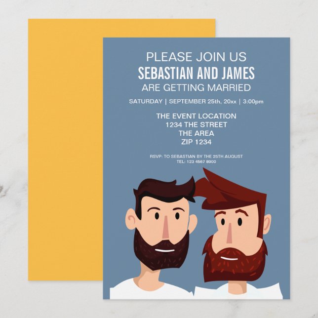 Invitation Salles De Dessin Gay Avec Des Oreilles Thème Maria (Devant / Derrière)