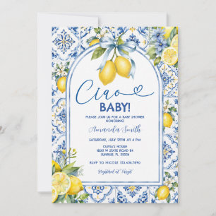 Invitation Salon de bébé Ciao Bambino Citron Citron Bleu Ruba
