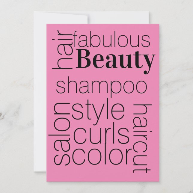 Invitation salon de coiffure, (Devant)