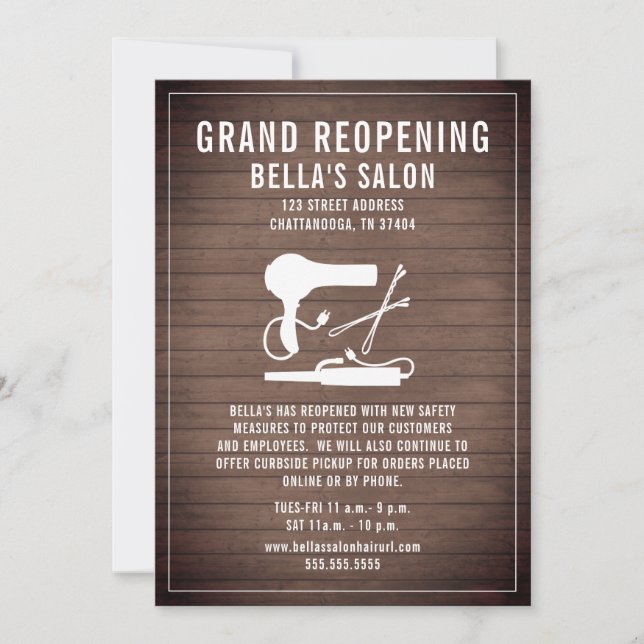 Invitation Salon des cheveux réouvrant le bois (Devant)