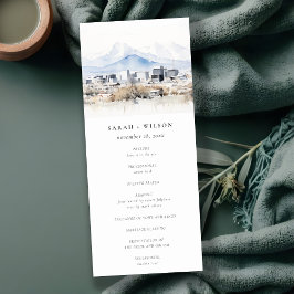 Invitation Salt Lake City Utah Watercolor Wedding Program