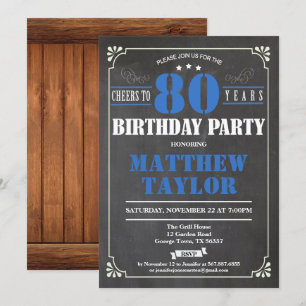 Invitation Salue à l'invitation de 80 ans.Retro