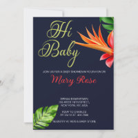 Salut, Bébé Feuilles Tropicales et Fleurs Baby Sho