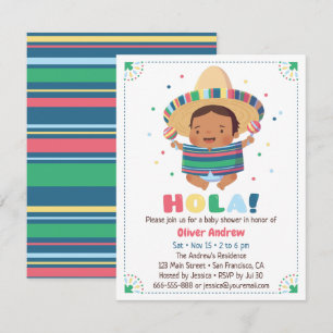 Invitation Salut Garçon Mexicain Fiesta Baby Shower
