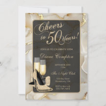 Salutations à 50 ans Champagne et Black Anniversai