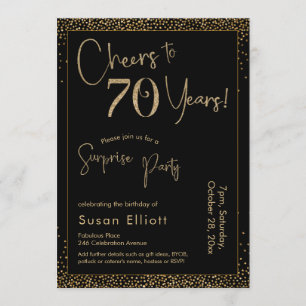 Invitation Salutations à 70 ans Surprise Anniversaire Fête No