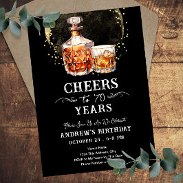 Invitation Salutations à 70 ans Whiskey Adulte Anniversaire