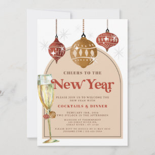 Invitation Salutations à la fête du Nouvel An Fête du Nouvel