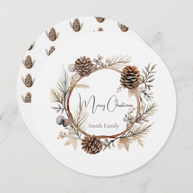 Invitation Salutations de Noël (Devant / Derrière)